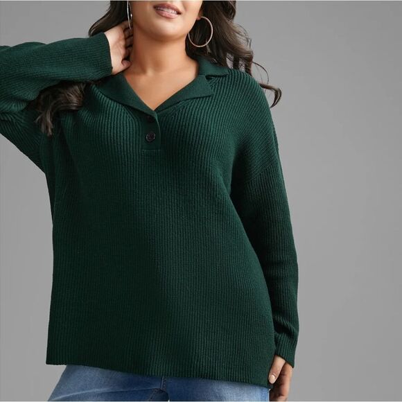 NWT BloomChic green long sleeve shirt 10/M - Picture 1 of 9